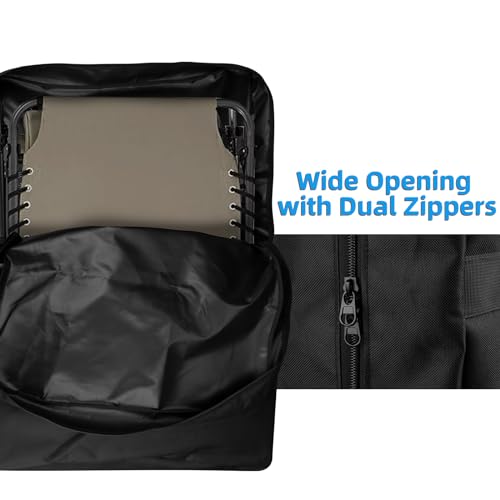 Xxerciz Folding Chair Carry Bag Replacement Bag with Adjustable Shoulder Strap and Zipper Opening for Camp Chair, Folding Lounge Chair, Zero Gravity Chair, Chair Travel Storage Bag for Patio Camping