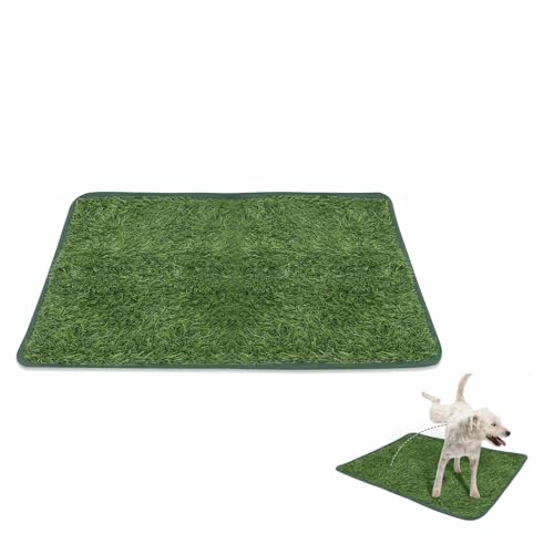 POPETPOP Pet Pee Pad, Artificial Reusable Fake Grass Pee Pad, Washable Pet Training Toilet Mat for Indoor/Outdoor Dogs Puppy Training - Easy to Clean (23"X18")