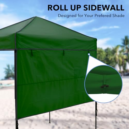 6x4 Pop Up Canopy Tent with Half Wall Panel, Instant Portable Beach Canopy, Outdoor Tent with Carry Bag for Camping, Sports, Tailgating, Events, Green - color: Green, size: With Half Wall