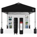 Best Choice Products 10x10ft Pop Up Canopy Tent with Sidewall, 1 Person 1 Minute Set Up, Carry Case, 4 Weight Bags - Black - color: Black, size: 10x10ft w/ Sidewall