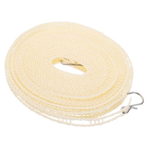 uxcell Portable Clothesline, 26.25ft Nylon Windproof Non-Slip Washing Line Rope for Courtyard Outdoor Travel Camping Laundry Drying, Beige - color: Beige, size: 26.25ft