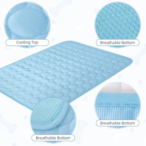 Dog Cooling Mat,2025 Upgrade Pet Cooling Mat for Dogs Cats,Summer Ice Silk Cool Mats & Sleeping Pad for Indoor or Outdoor,Perfect as Blanket for Kennel Sofa Bed Floor Car (Blue, Small, 19.6"x15.7") - color: Blue, size: Small