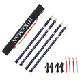 HIKEMAN Tent Poles Camping Poles for Tarp Awning Canopy Porch Sun Sails Tarpaulin Headroom Aluminium Adjustable Telescoping - color: (4 pieces) black