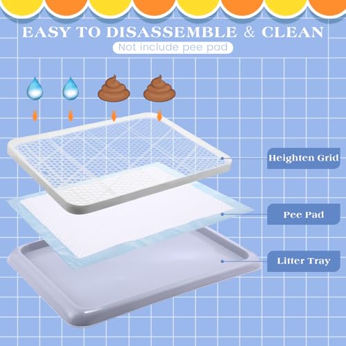 Mifoci Dog Training Pad Holder with Mesh Tray Non-Slip Leak Proof Puppy Potty Tray for Small Medium Large Dogs Pee Pad Holder Easy Clean Indoor Bathroom (25.59 x 18.90 Inch) - size: 25.59 x 18.90 Inch