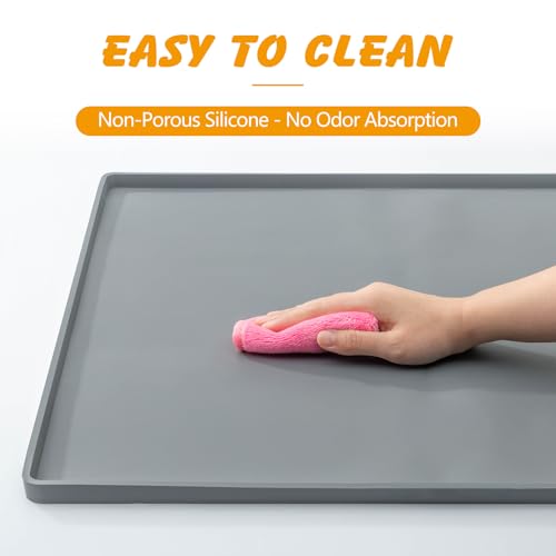 ondware Silicone Dog Pee Pad Holder for Standard 27x27 in Pads, Non-Slip Leak-Proof Puppy Pad Tray, Portable Puppy Training Mat with Raised Edges for Floor Protection, Easy to Clean
