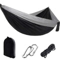Camping Hammocks, Single Hammock with Tree Straps, Portable Lightweight Parachute Nylon Camping Gear for Outside Hiking Beach Backpack Survival Travel (Silver Gray) - color: Silver Gray