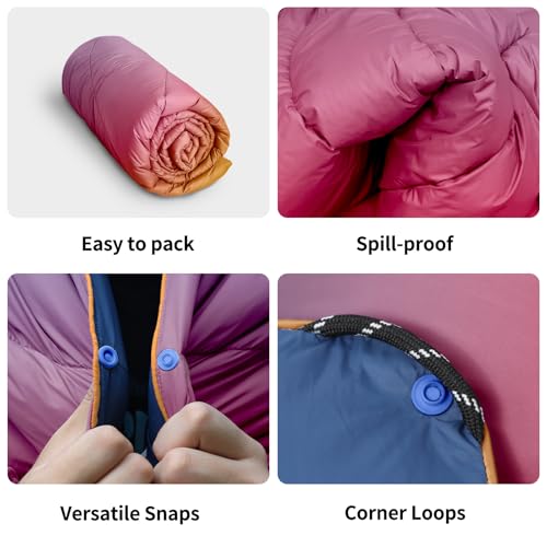 Camping Blanket, Puffy Blanket Lightweight Windproof Water Resistant for Outdoors,Hiking, Backpacking,Beach,Car,Picnic,Stadium - color: Grad Orange, size: 52"x75"