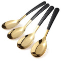 Stainless Steel Dinner Spoons Set of 4 - Long Handle Mirror Polished Ice Cream Spoons