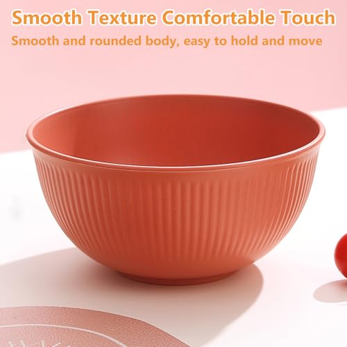 Wheat Straw Cereal Bowls Set of 4, 26 oz Unbreakable Reusable Bowls, Microwave & Dishwasher Safe, Lightweight BPA Free for Soup, Rice, Noodles & Salads (Orange) - color: Orange