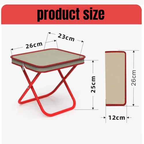 Ultralight Folding Camping Stool, 1.2lbs Compact Portable Chair for Adults, 350lbs Load, Aluminum Frame with Oxford Seat, Beach, Hiking, Fishing, Handbag Style Stool (red) - color: Red