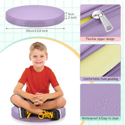 Juexica 8 Pcs Extra Thick Flexible Seating Floor Cushion Assorted Colored Floor Pillow Classroom Seat Cushion Soft Classroom Seating for Kid Learning(Hippie Boho,13.8 x 13.8 x 2 Inch,Round) - color: Hippie Boho Color