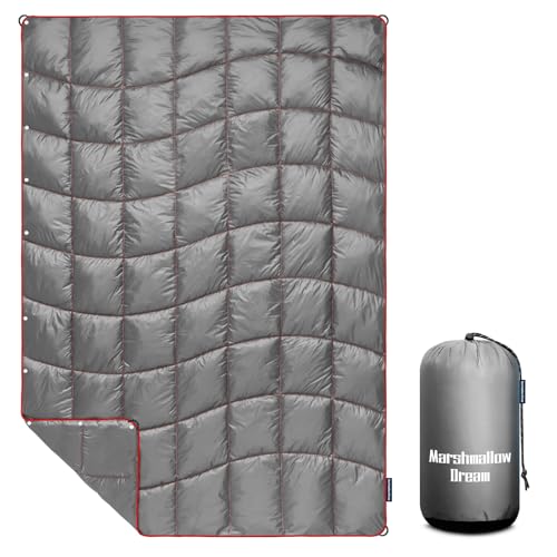 Camping Blanket, Puffy Blanket Lightweight Windproof Water Resistant for Outdoors,Hiking, Backpacking,Beach,Car,Picnic,Stadium - color: Grey, size: 52"x75"