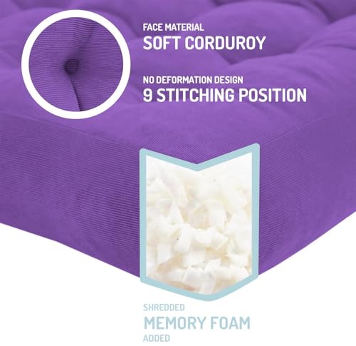Degrees of Comfort Floor Cushion 22: Square Purple 22x22x4 Gusset Square-1PK - color: Purple, size: 1 Pack