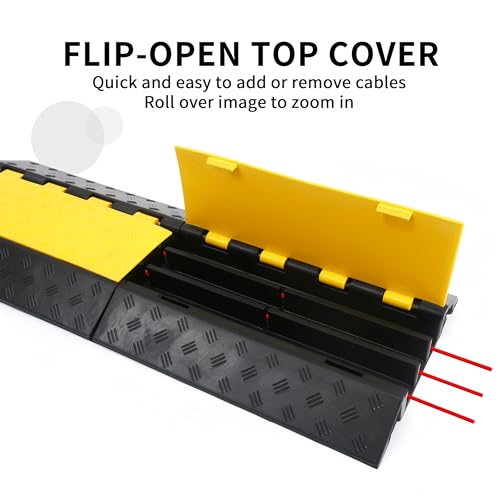 Rubber Cable Ramp Cord Cover Cable Protector Ramps Wire Hose Protective 3 Channel 22000Lbs Load Capacity Traffic Speed Bump for Asphalt Concrete Gravel Driveway Indoor Outdoor, 1 Pack - color: 3 channel-1 pack