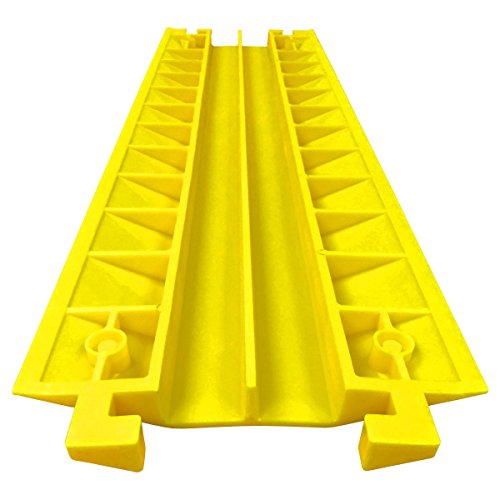 EZ Runner PVC Drop Over Cable Ramp Wire Protector Cord Cover - 2 Channel - Yellow - color: Yellow, size: 2-Channel (1 Piece)