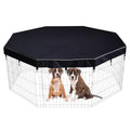 Dog Playpen Cover Sun/Rain Proof Top,Provide Shade and Security for Indoor and Outdoor,Dog Pen Cover Fits All 24 Inch 8 Panels Pet Playpen (Playpen not Include) - color: 24 inch 8 panel cover black