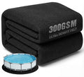 UIRWAY 10 Ft Round Pool Liner Pad for Above Ground Pool, [2026 New Pool Pad 300G/M² Thicker] Black Puncture Resistant Pool Ground Protector, Weed Barrier Under Pool Padding, Extend Liner Life (φ319cm) - size: Round-10ft