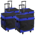 Picnic at Ascot 60 Can Collapsible Insulated Rolling Cooler - Royal Blue- Pack of 4 - color: Royal Blue - Pack of 4