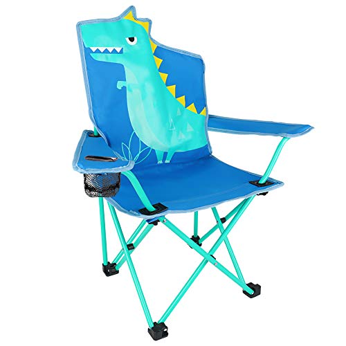 KABOER Kids Outdoor Folding Lawn and Camping Chair with Cup Holder and Carrying Bag, Children's Camping Chairs - color: Dinosaur