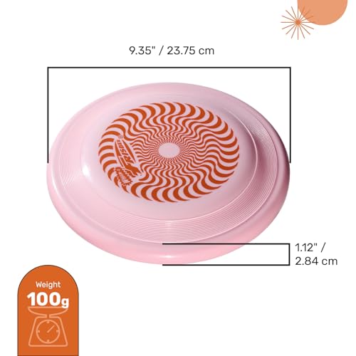Frisbee Fastback Outdoor Flying Disc for Kids, 9.35 Inch Lightweight Sports Disc, Dog-friendly, for Beach Lawn Backyard Games and Family Fun - 100g - color: Pink