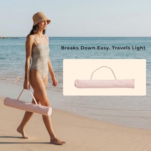 6FT Patio Beach Umbrella for Outdoor, UPF 50+ Sun Shade for Patio, Backyard, Garden, Pool and Beach, Tilt Adjustable, Portable, Harbour Rosé Pink - color: Harbour Rosé Pink