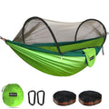 Chihee Ultra-Light Travel Camping Hammock Pop-up Net Hammock 660lbs Load Capacity,Breathable,Quick-Drying Parachute Nylon 2 Premium Carabiners,2 Tree Slings Included for Outdoor Backpacking Hiking - color: Light Green/Dark Green