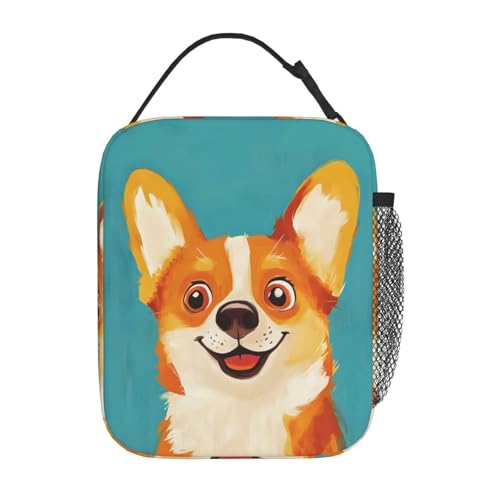 Corgi Lunch Box for Women Kids Girls Men Insulated Lunch Bag Lunchbox Adults Lunch Tote Bags Reusable Cooler for Work Office School Picnic Travel - color: Corgi01