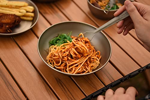 Boundless Voyage Ultralight Titanium Bowl Pan Plate Dish with Carry Bag Outdoor Camping Portable Tableware Cookware (Ti15165B (800ml Bowl)) - color: Ti15165B (800ml Bowl)
