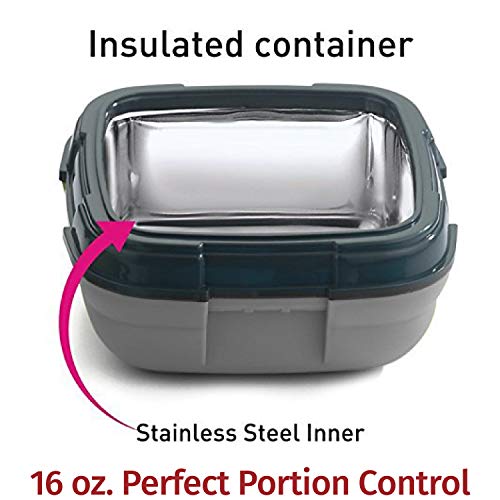 Pinnacle Insulated Leak Proof Lunch Box - Thermal Lunch Container With NEW Heat Release Valve 16 oz ~Set of 2~ Blue-Green - color: Gray