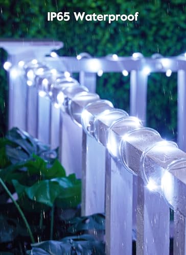 Brightown Solar Rope Lights, IP65 Waterproof 39FT 100LED Outdoor Solar String Lights Solar Powered Fairy Lights with 8 Lighting Modes for Party Garden Yard Home Holiday Tree Decoration, Pure White - color: Pure White, size: 100 LED