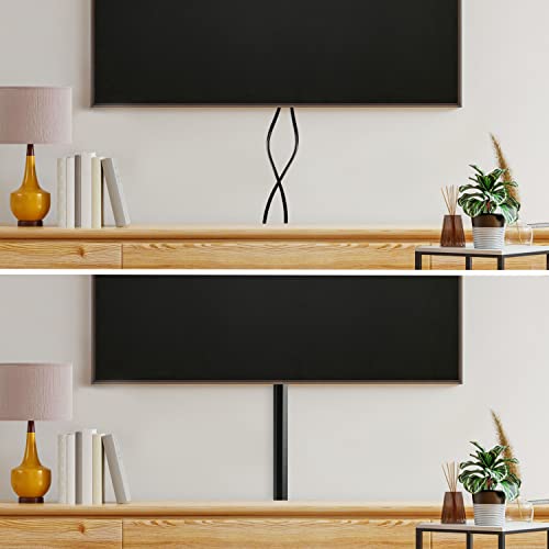 Rubber Bond TV Cord Hider Cable Protector - Strong Self Adhesive Wall Cord Cover Cable Hider - Low Profile Cable Management Wall Cord Concealer Cable Raceway - color: Black - Two Thick Cords, size: 4 Feet