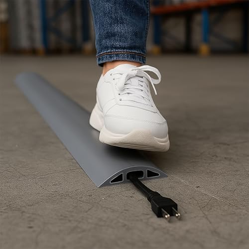 Electriduct D-2 Rubber Duct Cord Cover - 30 Inch (2.5 Feet) Gray Floor Cable Protector - color: Gray, size: 2.5 ft
