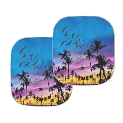 Classic Beach Car Windshield Sun Shade 2 Pieces Portable Windshield Sun Shade Space Sun Shield Automotive Interior Sun Protection Protect Your Car Block The Sunlight - color: Classic Beach