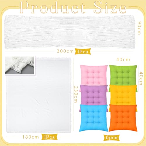 Extra Large Outdoor Picnic Blanket with Table Runner and Floor Pillow Cushion for Picnic Wedding Birthday Baby Shower Backyard(91 x 71'',Bright Color,6-Person) - color: Bright Color