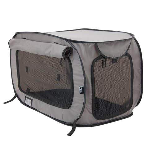 SportPet Designs Large Pop Open Kennel, Portable Cat Cage Kennel, Waterproof Pet bed, Carrier Collection - color: Tan