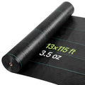 VEVOR Weed Barrier Fabric Heavy Duty, 13x115FT 3.5oz Landscape Fabric, Woven Weed Blocker Fabrics, Garden Fabrics Weeds Barrier, Weeds Control Ground Cover, Geotextile Webbing, Gardening Mat, Black - size: 13FT*115FT-3.5oz