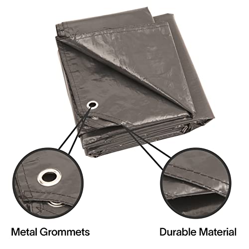 Alvantor Heavy Duty Tarp Waterproof 6'-10'-12'-15' Tarpaulin Ground Trailer with Rust Grommet Weather Resistant Cover Outdoor Camping 10 Mil Thick PE Floor Lightweight Mat - style: 6'x6'