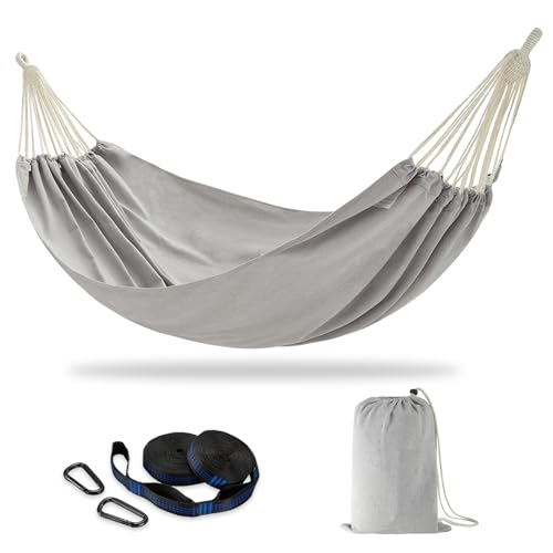 CHULIM Brazilian Double Hammock with Tree Straps,Extra Large 94x63IN,2 Persons Hammock for Backyard Patio Outdoor and Indoor,450lbs Weight Capacity,Soft Woven Cotton Fabric - Light Grey - color: Light Grey