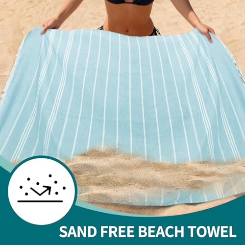 YSYJ 24 Pack Turkish Beach Towel 36"x71" Beach Towels Oversized Bath Towels Sand Free Quick Dry Turkish Towel Bulk Extra Large Pool Blanket Blue - color: Blue, size: 36"x71"- 24 Pack