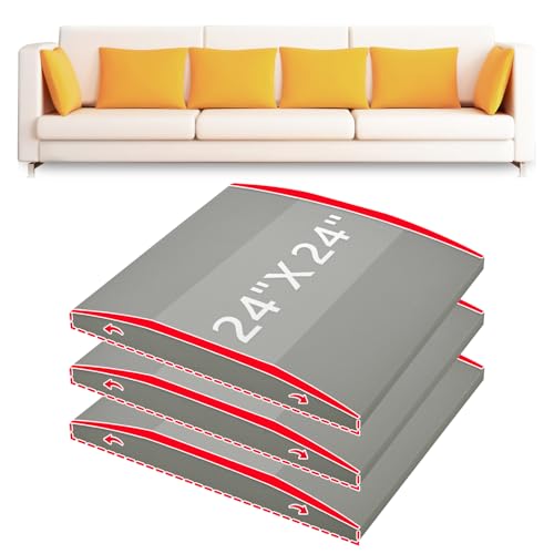 Couch Cushion Support High Density Foam 24X24X2.4 Inches Sofa Couch Supports for Sagging Cushions Light Grey 3Pc with Anti Slip Mesh Fabric - size: Deeper| 24x24 3P