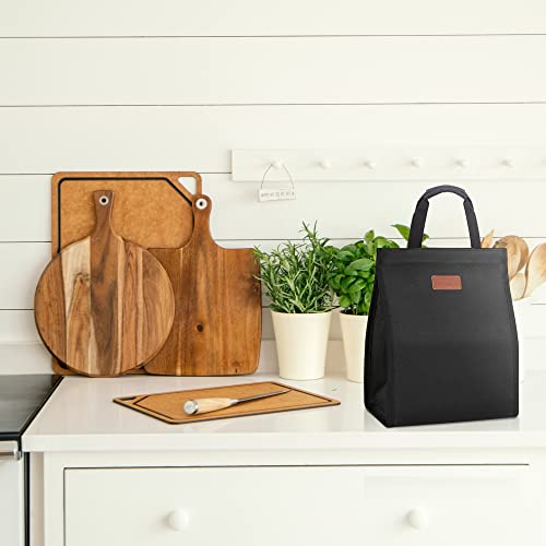 Lunch Bags for Women Insulated Reusable Lunch Tote with Internal Pocket, Lunch Tote bag for Work (Black - color: Black, size: 2 pack