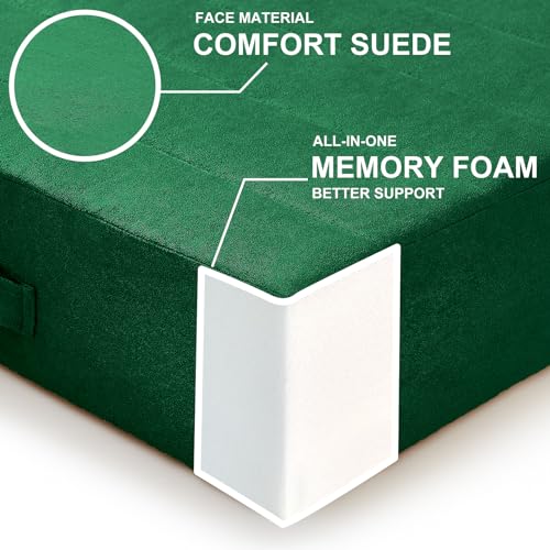 JKMAX 2 Pcs High Density Foam Floor Pillow - Upgraded Large Pillows Seating for Adults - Outdoor Floor Cushion with Soft Tufted Cover - Yoga Pillows for Sitting On Floor - 22 Inch Green - color: Green, size: 2 Counts