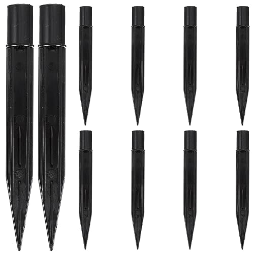 Uonlytech Garden Lamp Stakes Replacement 10-Pack Plastic Solar Light Ground Stakes 5.51X0.55Inch Waterproof Durable Spikes for Outdoor Solar Lights - size: 14X1.4CM