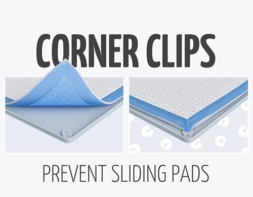 TidyFriend 2 Pk Pee Pad Holder Tray for 30” x 23” Pee Pads with Corner Lock Holes, Raised Edges, Non-Spill, Easy to Clean Silicone Dog Potty Tray Holder, For Indoor Floor Protection (Light Grey) - color: Light Grey, size: 30 X 23 Inches - 2 Pack
