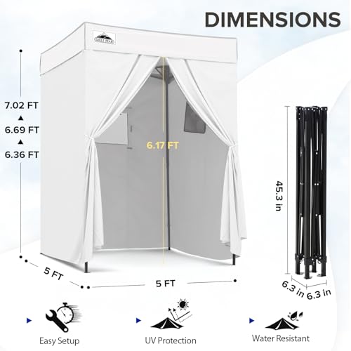 EAGLE PEAK Flex Compact 5x5 Pop-up Canopy Changing Room, Portable Privacy Dressing Room for Indoor Fashion Photoshoots, Camping, or Pool, White - color: White, size: 5x5 ft