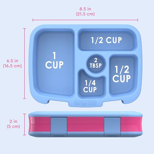 Bentgo Kids Prints Leak-Proof, 5-Compartment Bento-Style Kids Lunch Box - Ideal Portion Sizes for Ages 3-7, Durable, Drop-Proof, Dishwasher Safe, & PFAS & BPA-Free Materials (Rainbows & Butterflies) - color: Rainbows and Butterflies