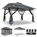 COBIZI 10x15 FT Pop up Gazebo on Clearance - Outdoor pop up Heavy Duty Canopy Tent,carpas para Patio, Screen Tents with Portable Carry Bag, Patio Gazebos for Camping, Garden, Deck, Backyard, Darkgrey