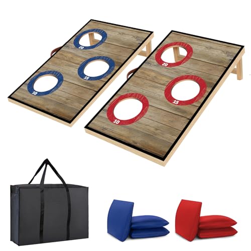 Portable Cornhole Board Set with Bean Bags,Choose 3 * 2 ft or 2 * 1 ft Cornhole Boards for Adults Kids Cornhole Games for Indoor and Outdoor Party Camping Equipment - size: 2*1 FT
