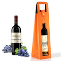 RYDDOY Wine Gift Bag, Reusable Leather Wine Tote Carrier, Single Bottle Champagne Beer Gift Bags Carrier for Birthday, Wedding, Picnic Party, Christmas festival Gifts (Orange) - color: B-Orange-16.1×3.5×3.5