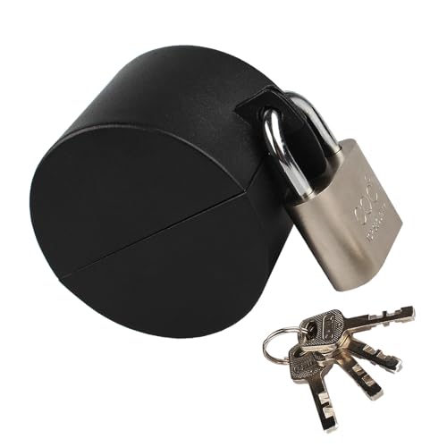 Outdoor Faucet Lock with Padlock Water Spigot Lock Suitable for Garden Hose Bib Water Valve Childproof, Prevent Water Theft, Metallic Black, Metal - color: Black